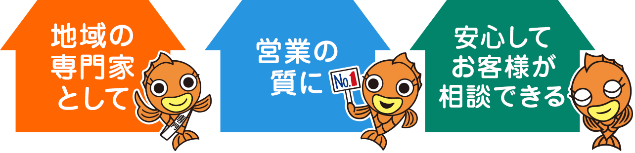 地域の専門家として・営業の質に・安心してお客様が相談できる